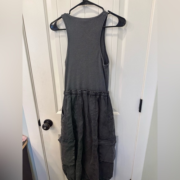 NWT Daily Practice Anthropologie Be Bold Racerback Twofer Midi Dress Dark Gray S - Picture 8 of 8